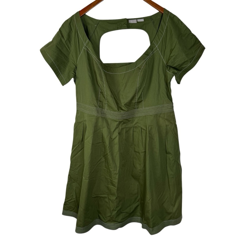 Eshakti Custom Plus Size Green Cotton‎ Midi Dress